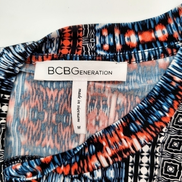 BCBGeneration Printed Mixed Media Swing Dress - Picture 6 of 8